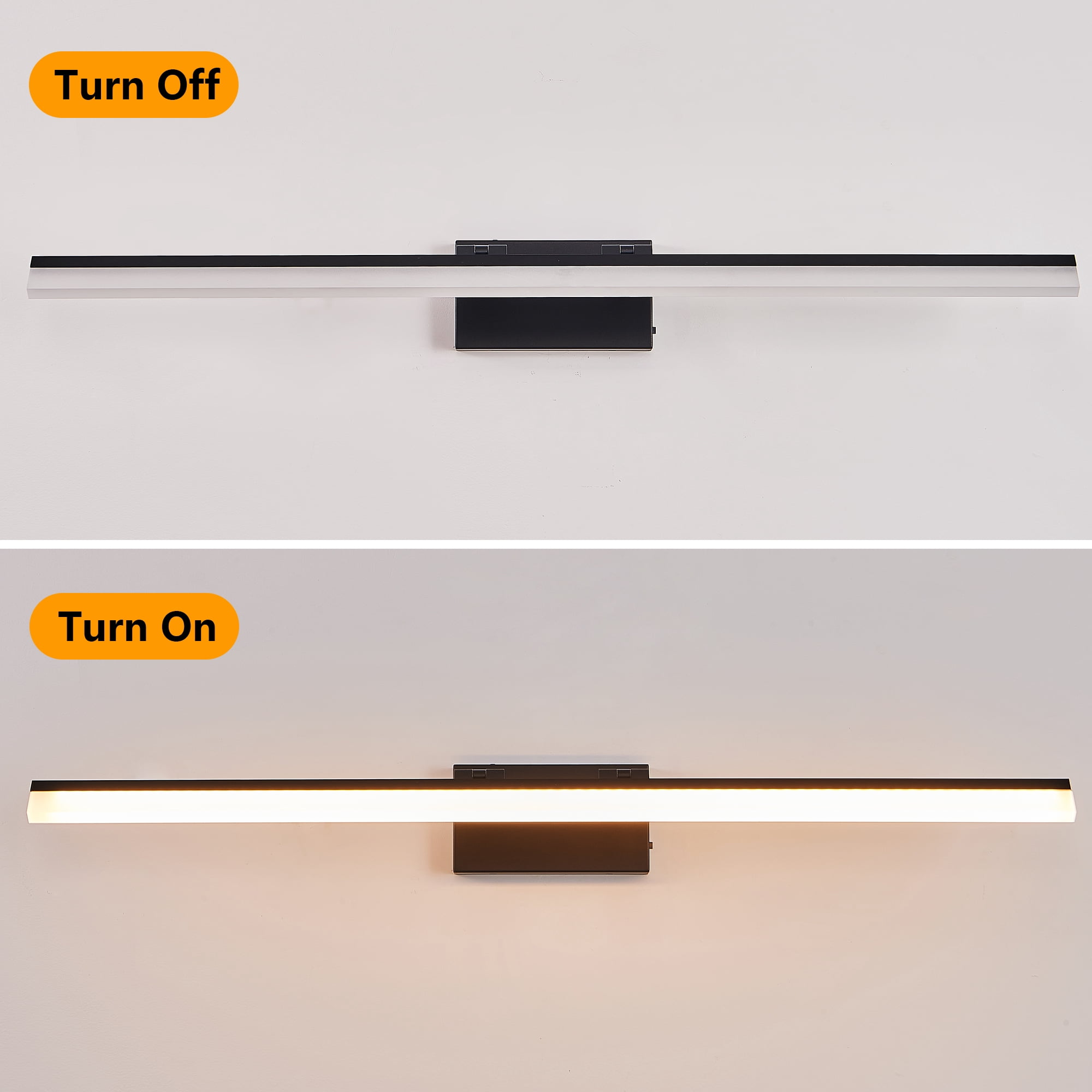 GCGAFUL 39-Inch LED Bathroom Vanity Light Bar, Modern Wall Fixture Ideal for Bathroom, Living Room, Bedroom, Hallway, Black