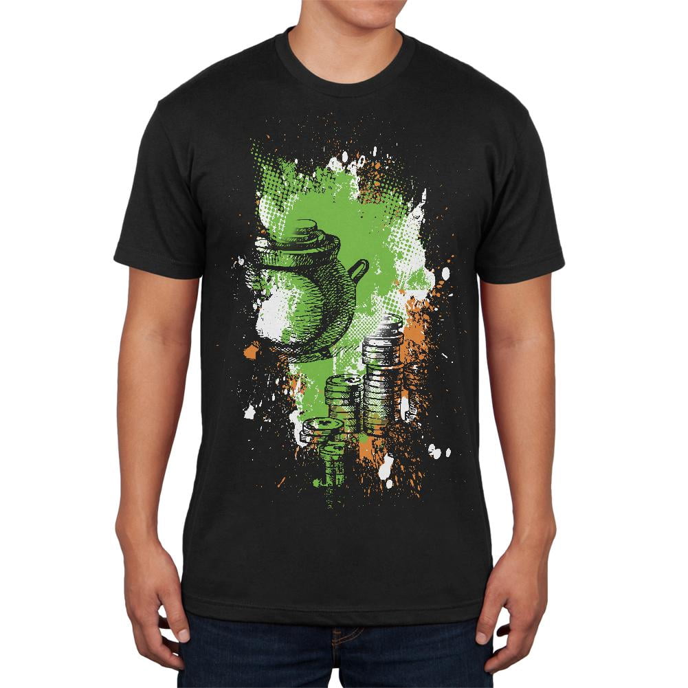 St Patricks Pot of Gold Splatter Black 