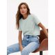 thumbnail image 3 of Camiseta de verano 100 % algodón para mujer de Bornladies, básica, moderna, lisa, de manga corta, holgada, 230 g/㎡, 3 of 5