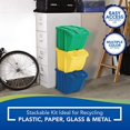 thumbnail image 2 of Suncast BH183PK Bac de Recyclage Empilable Conteneurs & Couvercles, Multicolore (3 Pack), 2 of 3