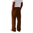 thumbnail image 5 of Mens Sweatpants Baggy Straight Leg Pants Elastic Drawstring Waist Lounge Joggers with Pockets Brown 2XL, 5 of 7