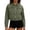 Army Green, variant on Women's Cropped Denim Jacket,Collared Studded Rivet Trim Long Sleeve Trucker Coat,2026 Spring Fall Trendy Clothes,Pink Women's XS-L