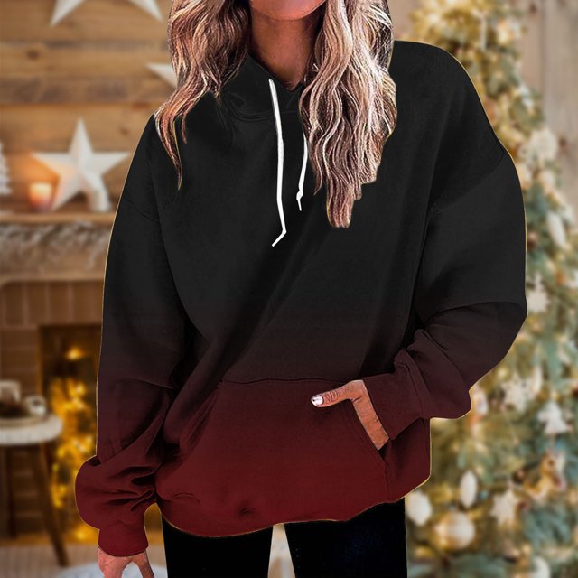 Birdeem Sweat à Capuche Imprimé Mode Manches Longues Automne et Hiver pour Femmes