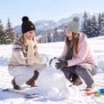 thumbnail image 4 of Loritta 2 Packs Womens Satin Silk Lined Beanie Knit Hat Woman Winter Hat with Pom Black and Gray, 4 of 9