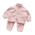 thumbnail image 3 of Cethrio Girls Fleece Pajama Sets Long Sleeve, Crew Neck Comfy 2 Piece Girls' Sleepwear Pink Size 7-8 T, 3 of 6
