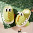 thumbnail image 6 of Floleo Kids' Crocodile Plush Slippers Boys Girls Warm Indoor Slippers Soft Fuzzy Non-Slip House Slippers Cute Animal Style Home Slippers(Green,9-9.5 Years), 6 of 6