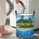 thumbnail image 5 of Balery Island And Coral Reef Cesta de ropa redonda con asas, impermeable, independiente, para ropa, juguetes, dormitorio y familia-Small, 5 of 6