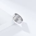 thumbnail image 3 of PAMTIER Unisex 8mm Personality Unique Hip Hop Pipe Cut Brushed Matte Stainless Steel Biker Ring European and American Style Silver Size 8, 3 of 6