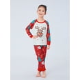 thumbnail image 6 of Elippeo Christmas Pajamas for Family Cute Deer Print Long Sleeve Raglan Tops + Trousers Set Winter Sleepwear, 6 of 10