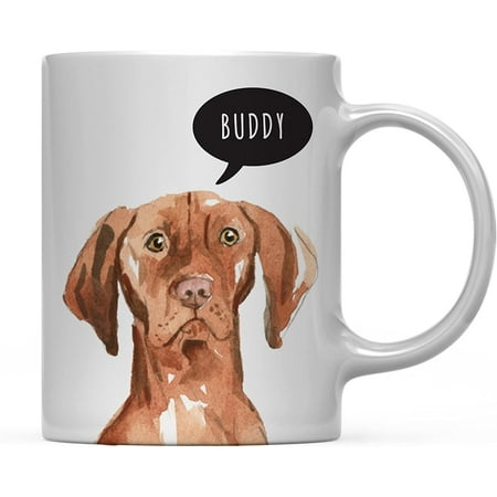 

Personalized 11oz. Dog Coffee Mug Gift Hungarian Vizsla Up Close 1-Pack Custom Name Pet Animal Lover Birthday Christmas Gift for Her Family