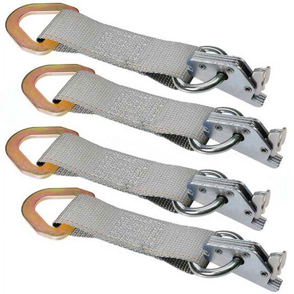 Heavy Duty 2"x6" Rope Tie off w/ 6K Gray Webbing and 10K D-Ring - 4