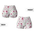 thumbnail image 5 of Haiem Lilies Flowers No Front Seam Biker Shorts for Women Yoga Workout Gym Bike Shorts with Tummy Control Moisture-Wicking-XX-Large, 5 of 9
