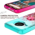 thumbnail image 5 of Liquid Glitter Phone Case for Nokia X100 Case Cover Ring Kickstand w/Tempered Glass Screen Protector - Teal/Pink, 5 of 5