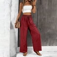 thumbnail image 4 of Cotton Linen Teacher Outfits for Women Drawstring Elastic High Waisted Palazzo Pants Casual Wide Leg Long Lounge Pant Trousers Loose Fit Fashion Trendy Slacks 2026 Summer Outfits, 4 of 7