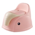 thumbnail image 3 of Asiento de entrenamiento para inodoro, respaldo alto, protector contra salpicaduras extraíble, asiento de entrenamiento de viaje para bebés, orinal Rosa, 3 of 9