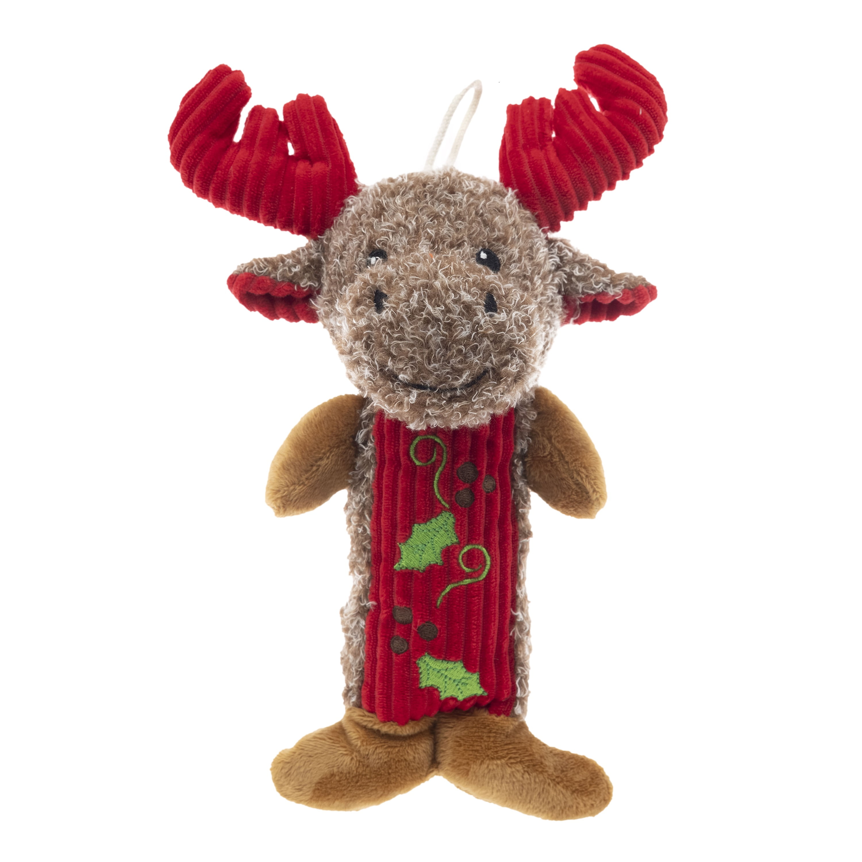Vibrant Life Holiday 9.25-inch Stuffed Plush Christmas Moose Stick Dog Toy