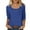 Blue, variant on AherBiu 3/4 Sleeve Tops for Women Scoop Neck Basic Top Tees Tshirt Summer Casual Comfy Fitted Blouse
