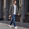 thumbnail image 6 of Mens Oversized Hoodies Fall Sweatshirt Winter Fleece Hooded Collar Drawstring Pullover With Pockets Gray 2XL, 6 of 8