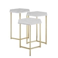 thumbnail image 2 of Pemberly Row Table Gigogne avec Plateau en Faux Marbre Blanc et Doré, 2 of 4