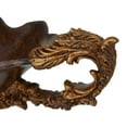 thumbnail image 5 of DecMode 10" Round Ornate Floral Dark Brown Polystone Decorative Bowl, 5 of 10