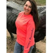 Neon Red Orange French Bulldog Long Sleeve Shirt