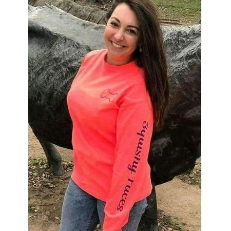 Neon Red Orange French Bulldog Long Sleeve Shirt