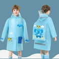 thumbnail image 2 of LIIPEE Girls Rain Wear Cartoon Animal Printed Long Sleeve Hooded Button Down Raincoat Kids Versatile Travel Rain Ponchos,Sky Blue,6-8 Years, 2 of 4