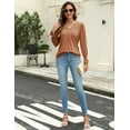 thumbnail image 5 of Weardear Long Sleeve Tops for Women Casual V Neck Loose Chiffon Work Blouse Smocked Tunic Shirts, 5 of 7