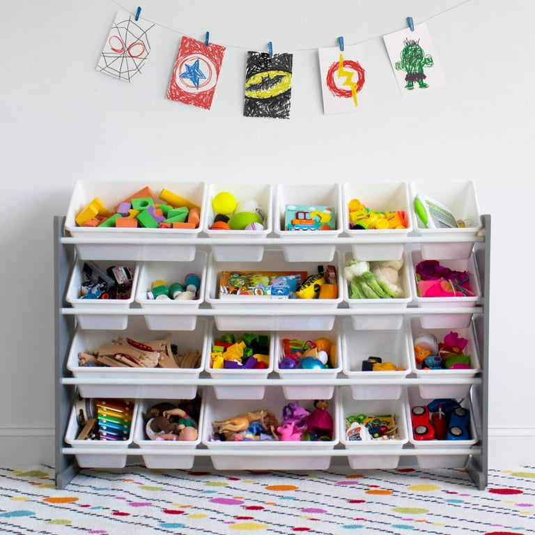 Humble Crew Journey Toy Storage Organizer with Shelf and 9 Storage Bins, Natural