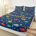 thumbnail image 3 of Manfei Multicolor Dinosaur Twin Sheet Set,Desert Cactus Coconut Tree,Cozy Decor For Boys,3-Piece, 3 of 7