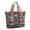 Breast Cancer Ribbon Daisy Black Pattern, variant on Breast Cancer Ribbon Dot White Pattern Large Tote Bag for Women, Polyester Roomy Travel Tote with Pockets and Zipper, Foldable Gifts Ideas for Women Men