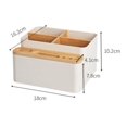 thumbnail image 5 of Organizador de escritorio de soporte para bolígrafo de papelería de madera y plástico con Comp extraíble, 5 of 5