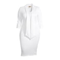 thumbnail image 3 of Ella Samani Women's Plus Size 3/4 Sleeve Dress with Tie Neck, 3 of 6