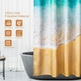 thumbnail image 3 of Beach Shower Curtain, Shower Curtains Coastal Ocean, Summer Palm Trees Starfish Seashell Shower Curtains for Bathroom Decor, Waterproof Fabric Shower Curtain with 12 Hooks, 72" x 72", 3 of 6