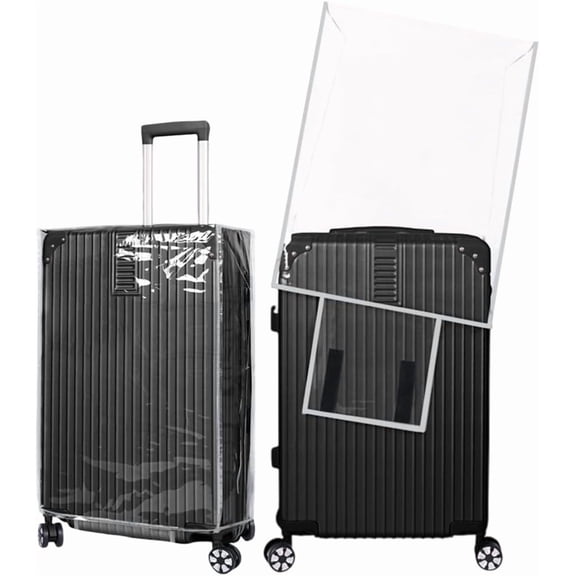 28 Inch Suitcase Protector Clear Luggage Cover PVC Transparent Heavy Duty Waterproof Dustproof Antiscratch Approved Protective Sleeve Case