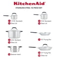 thumbnail image 2 of Juego de utensilios de cocina KitchenAid de acero inoxidable de 10 piezas, 2 of 9