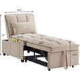 thumbnail image 5 of Convertible Sleeper Sofa Bed, 4-in-1 Multi-Function Folding Ottoman Bed, Single Sleeper Chair Pull Out Bed Couch with Storage Pockets, Adjustable Backrest & Pillows for Small Space, Taupe, 5 of 9