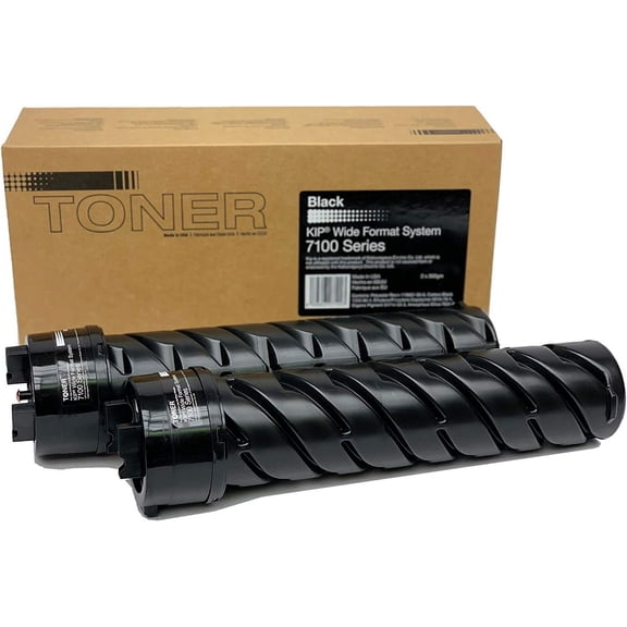 MADE IN USA TONER Compatible Replacement for KIP 7100, 7100-103, Z240970010, Black, 2 cartridges