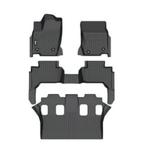 Ikon Motorsports 3D TPE Floor Mats, Compatible with 2024-2025 Lexus GX550 7-Seats, All Weather Waterproof Non-Slip Floor Liners, Front & 2nd Row Full Set Interior Accessories, Black