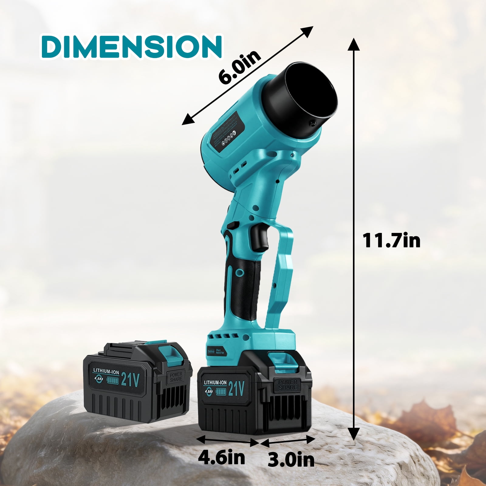 Cordless Leaf Blower, 3-in-1 Brushless Blower Vacuum, 21V 4.0Ah 2 Batteries, 300MPH 580CFM for Yard Cleaning, Blue