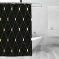 thumbnail image 5 of HVEST Black and Gold Geometric Shower Curtain, Geometric Pattern Bathroom Curtain Modern Minimalist Polyester Fabric Decor Curtain with Hooks, 60X72 inch, 5 of 6