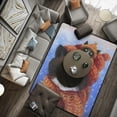 thumbnail image 4 of Dreamtimes Lightweight Soft Area Rugs 60 x 39 inch (5'x 3'3"), Kitty Playing at Hat Oil Painting Floor Mat for Kids Playing Room Hardwood Floor Living Room Nursery Rugs, 4 of 6