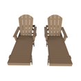 thumbnail image 5 of WestinTrends Adirondack Poly Reclining Chaise Lounge With Arms & Wheels (Set Of 2), Weatherwood, 5 of 5
