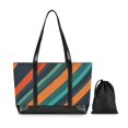 thumbnail image 7 of FORMRS Canvas Laptop Tote Bag for Women with 15.6" Computer Compartments Shoulder Handbag, Retro Stripes, 7 of 7