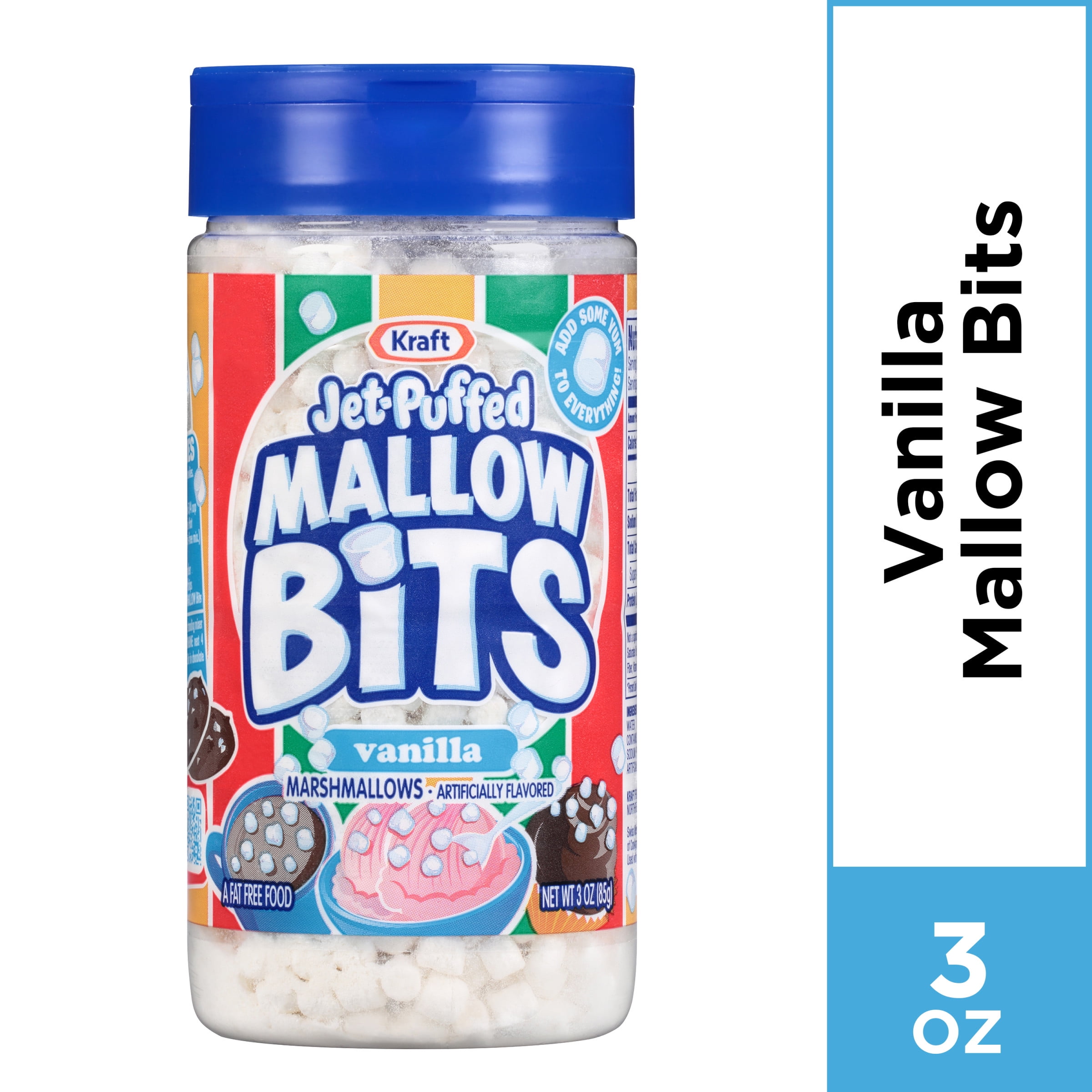 JetPuffed Rainbow Vanilla Marshmallow Bits, 3 oz Bottle
