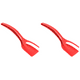 thumbnail image 2 of 2 en 1 Antiadherente Agarre Voltear Frito Pinza Tostada Pan Panqueque Espátula () Rojo, 2 of 8