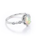 thumbnail image 3 of JeenMata Antique Design 1.5 Carat Oval Cut Ethiopian Opal And Moissanite Art Deco Five-Stone Engagement Ring In 18K White Gold Plating Over Silver, 3 of 7