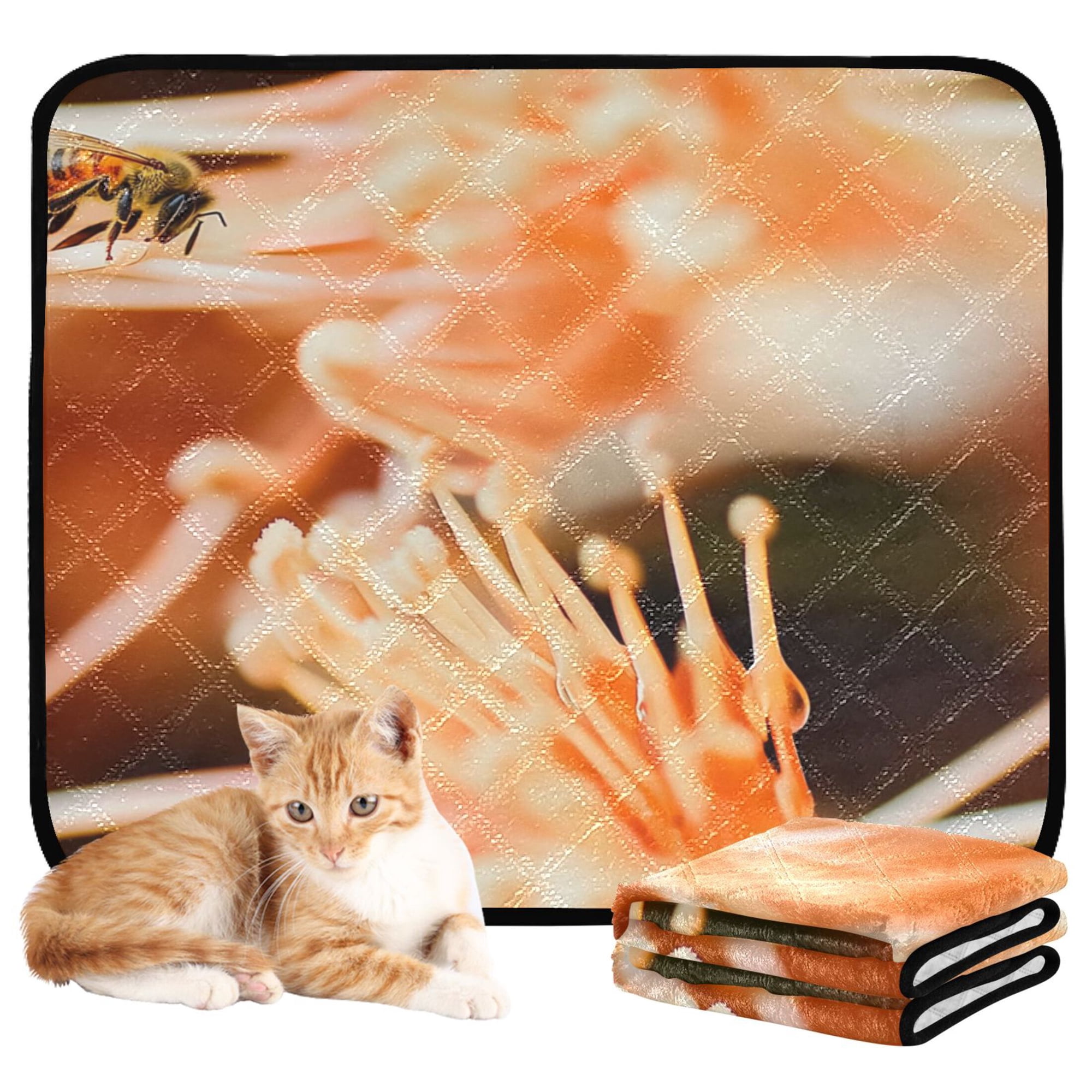 Washable Pet Pee Pads with Super Absorbent Reusable Training Pads for Dogs & Cats An Orange Flower