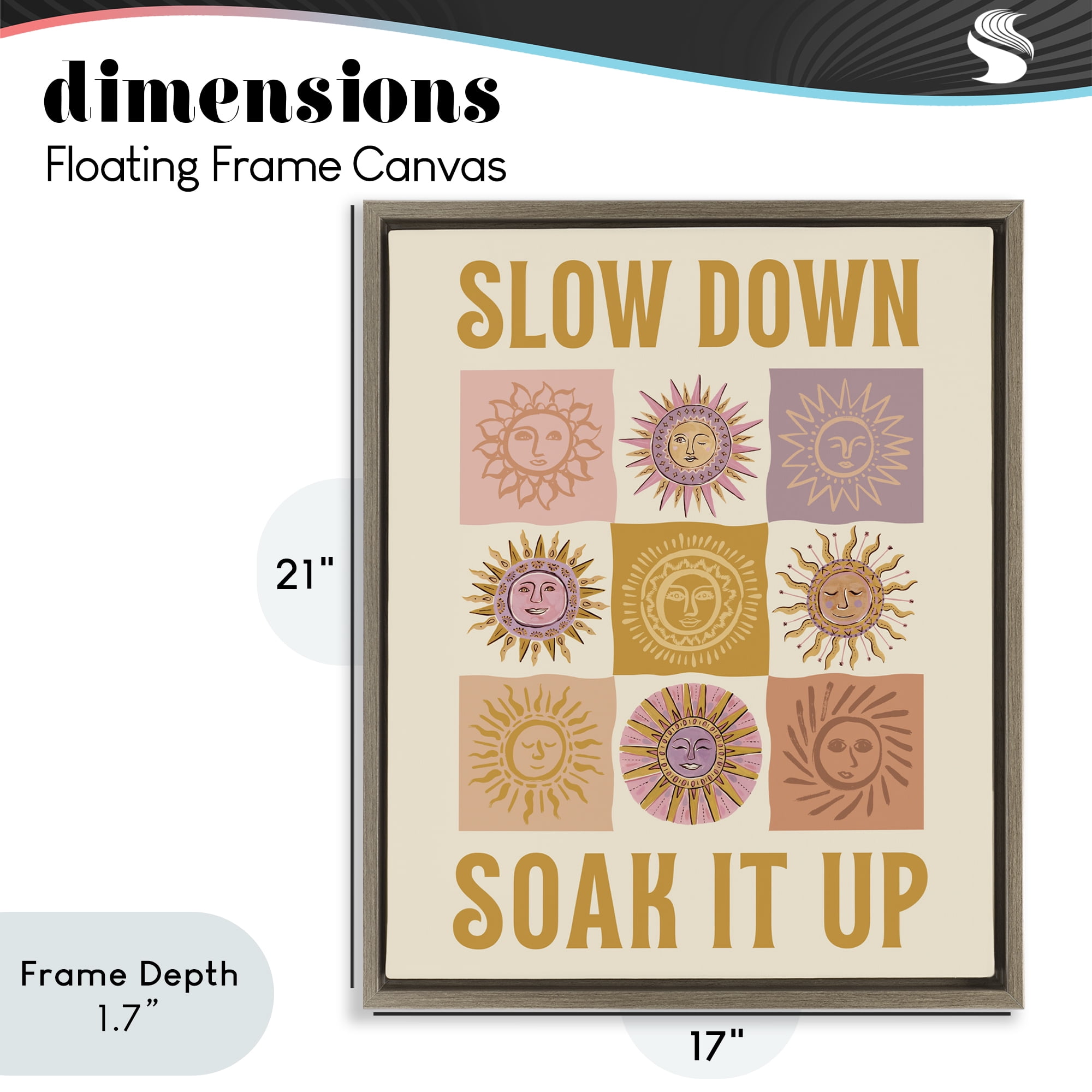 Stupell Industries Slow Down Soak It Up Brown Framed Floater Canvas Wall Art, design by Two If By Sea Studios