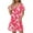 Hot Pink, variant on Womens Summer Dresses Women's Fashion Summer Print Short-sleeved V-neck Casual Dress